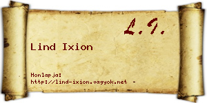 Lind Ixion névjegykártya